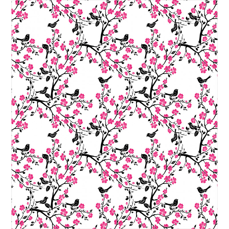 Sakura Tree Bird Duvet Cover Set