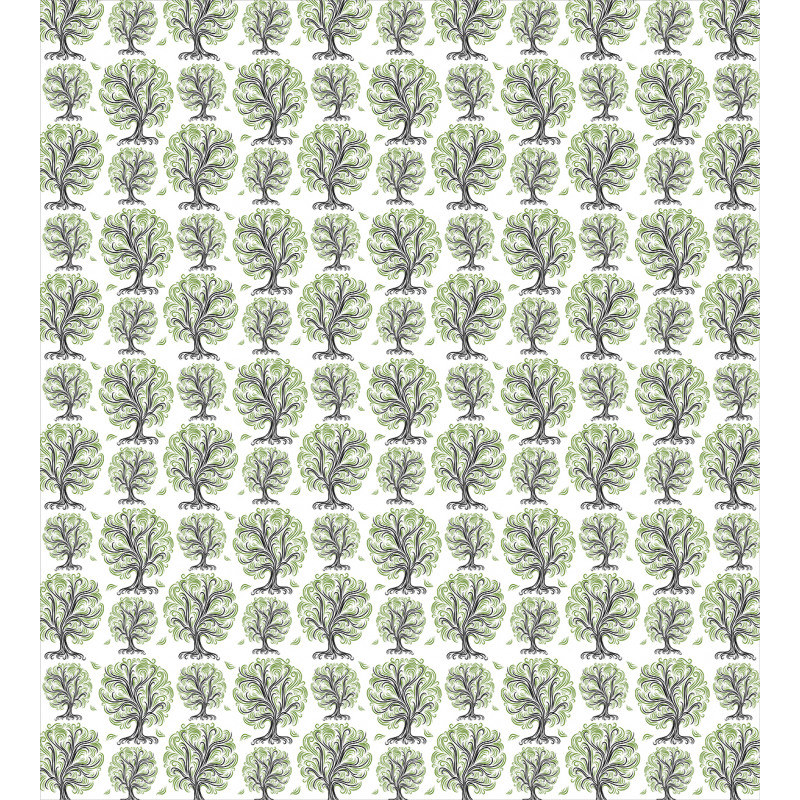 Swirled Lines Botanical Duvet Cover Set
