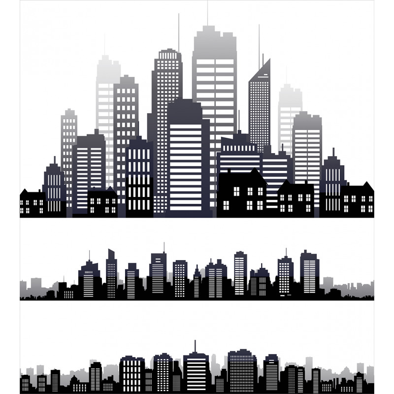 Long Buildings Skyline Duvet Cover Set