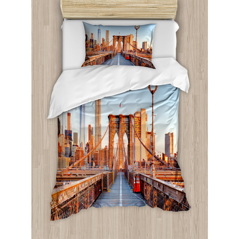 Brooklyn Bridge Manhattan Duvet Cover Set