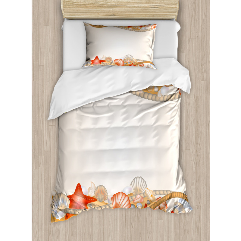 Sand Seashells Ropes Duvet Cover Set