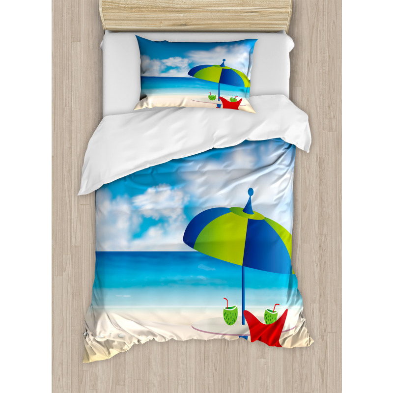 Relaxing Scene Umbrella Duvet Cover Set