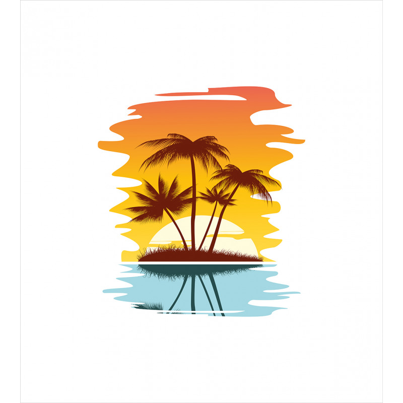 Exotic Palm Trees Sunset Duvet Cover Set