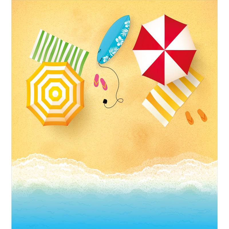 Beach Waves Umbrella Duvet Cover Set