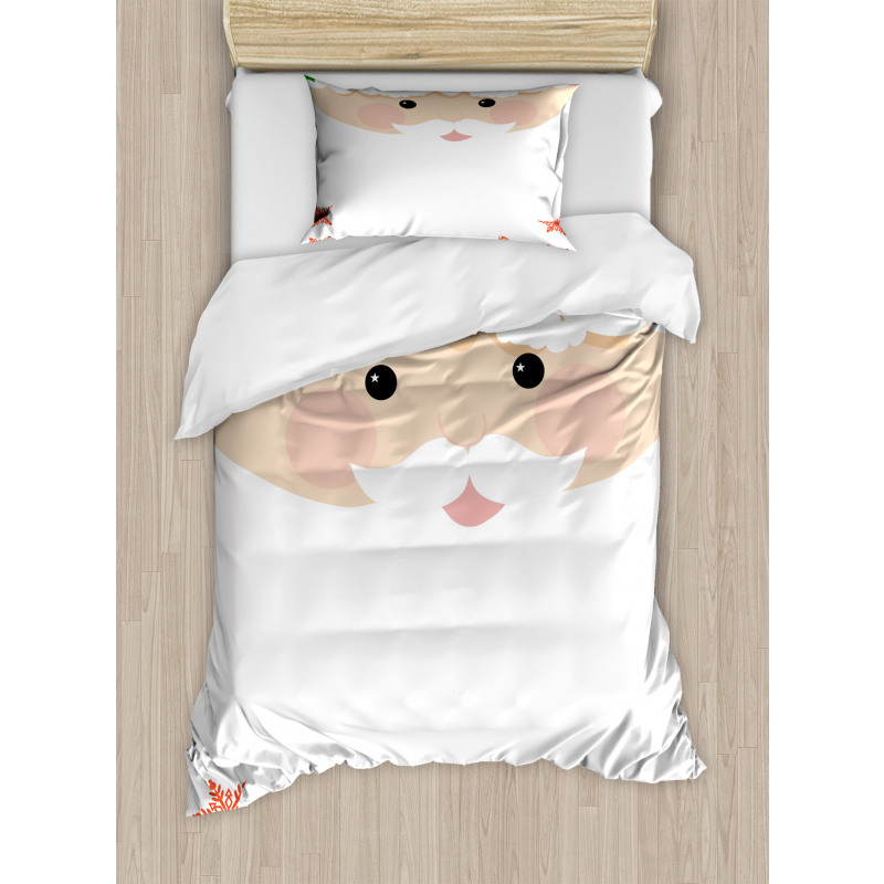 Cartoon Face Santa Duvet Cover Set