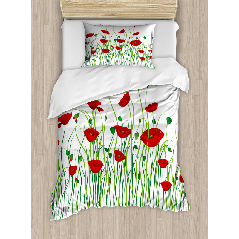 Flowers on a Rural Field Duvet Cover Set