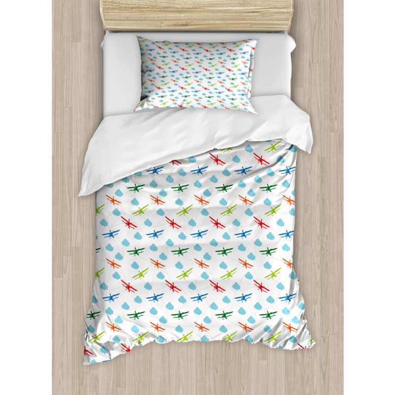 Colorful Retro Travel Duvet Cover Set