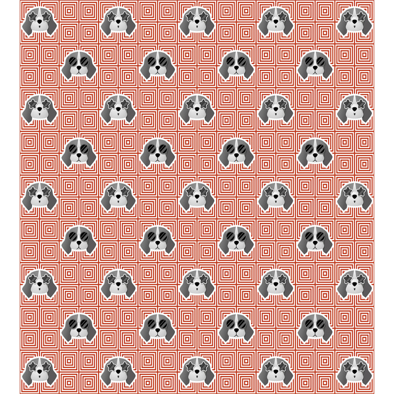 Beagle Puppy Squares Duvet Cover Set