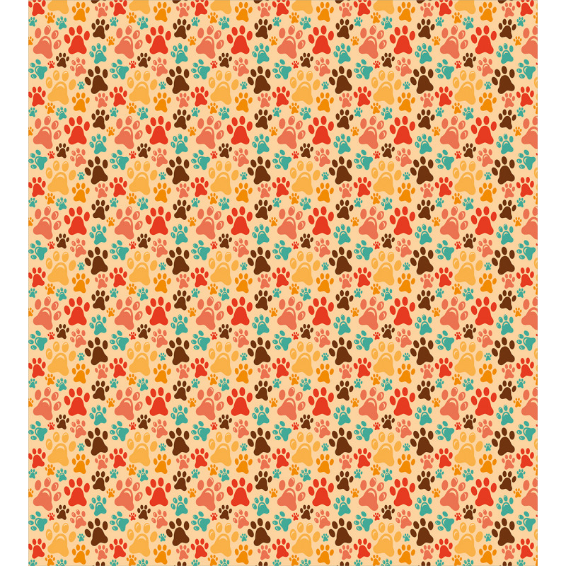 Colorful Paw Print Duvet Cover Set