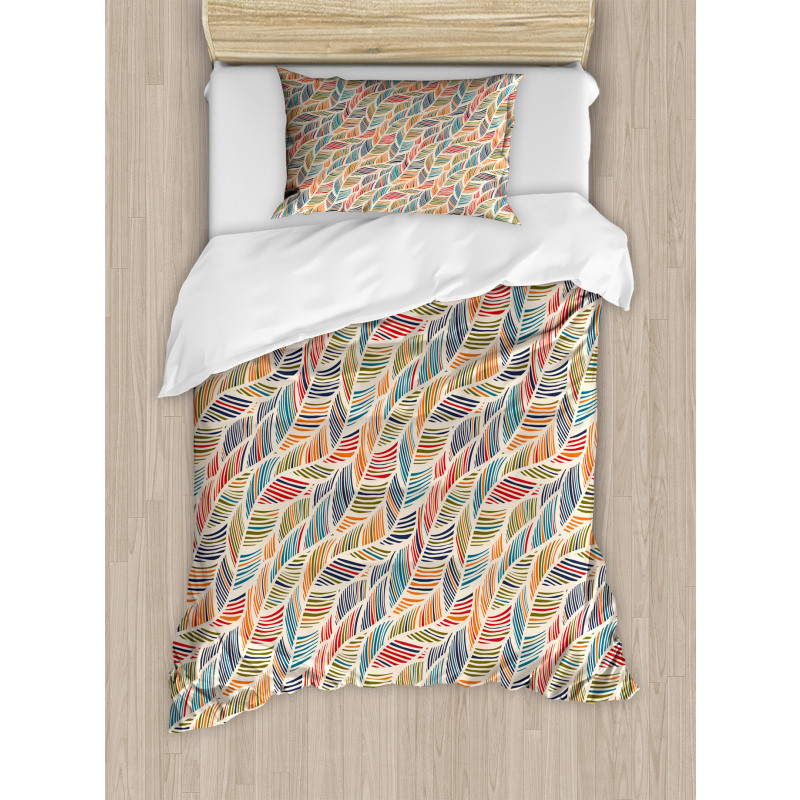Abstract Feather Wave Duvet Cover Set