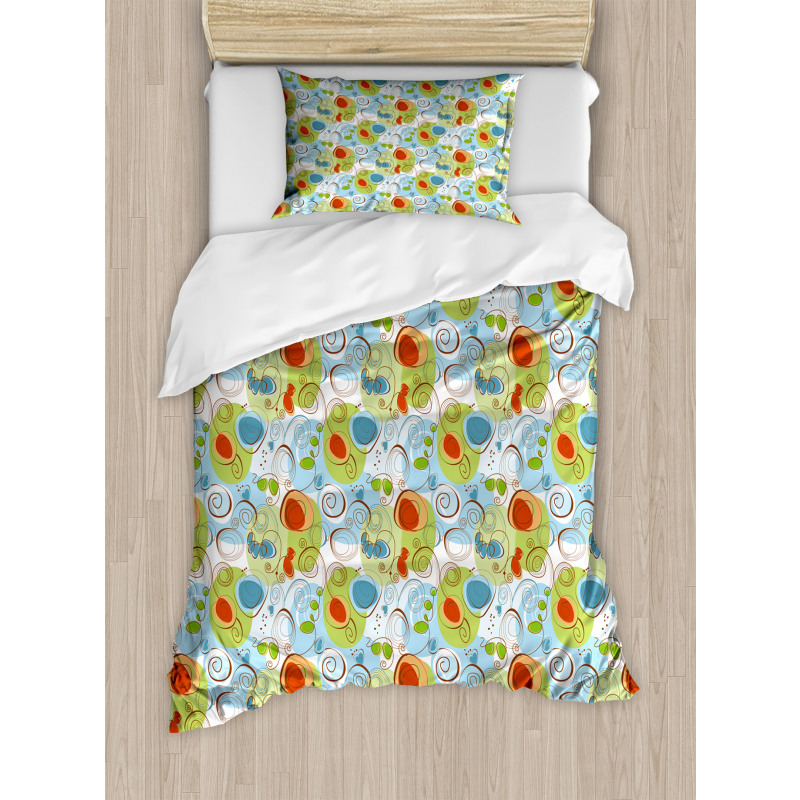 Whimsical Doodle Swirls Duvet Cover Set