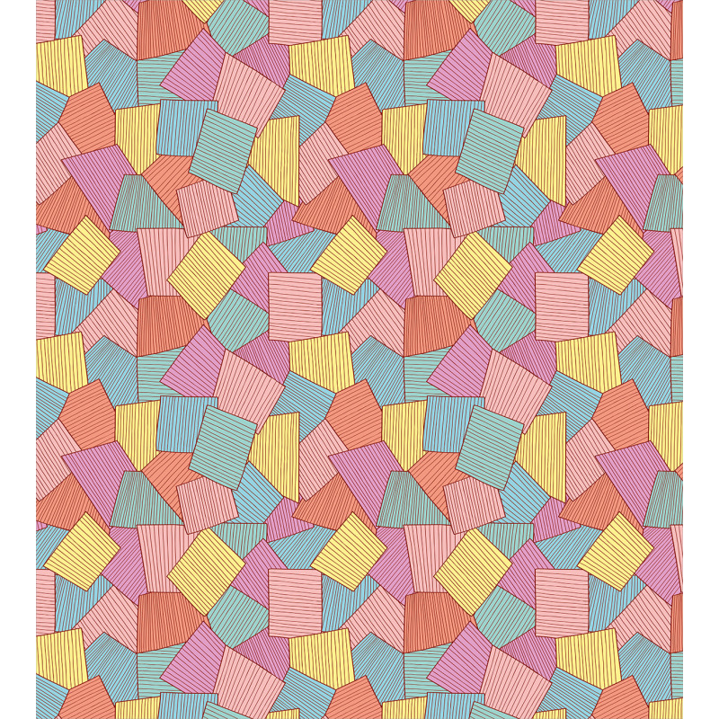 Tile Pattern Stripes Duvet Cover Set