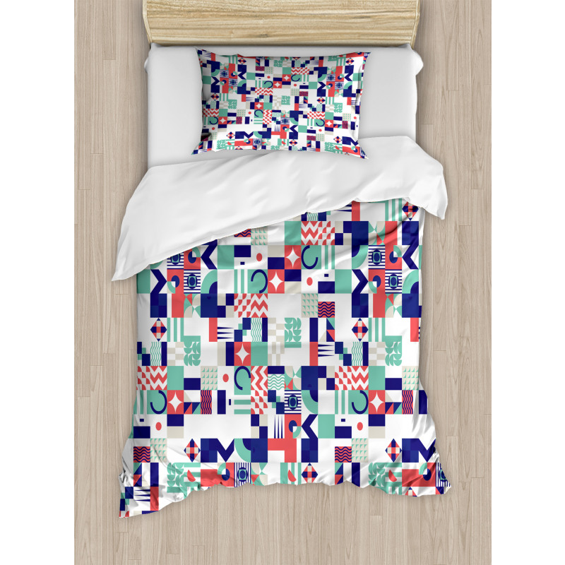 Pastel Funky Shapes Duvet Cover Set