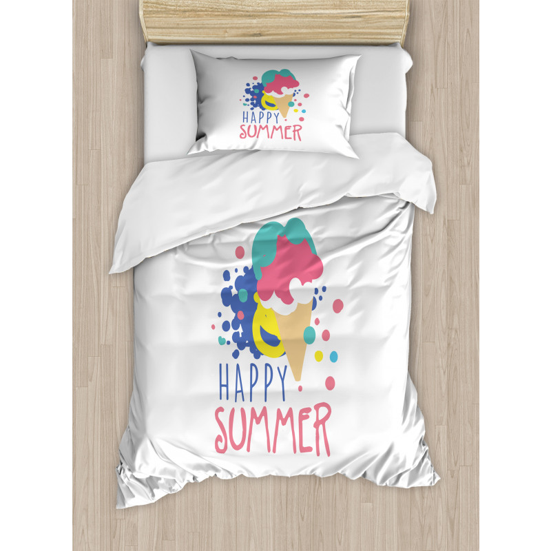 Ice Cream Doodle Duvet Cover Set