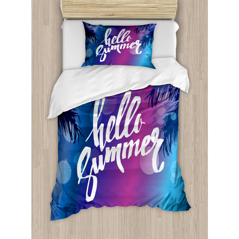 Vivid Night Palms Duvet Cover Set