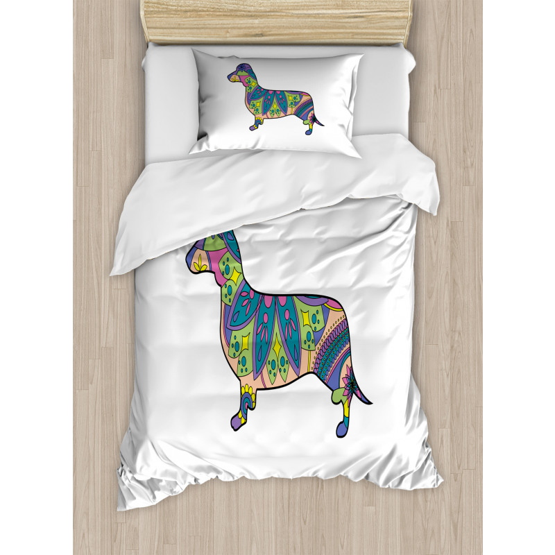 Small Flower Puppy Duvet Cover Set