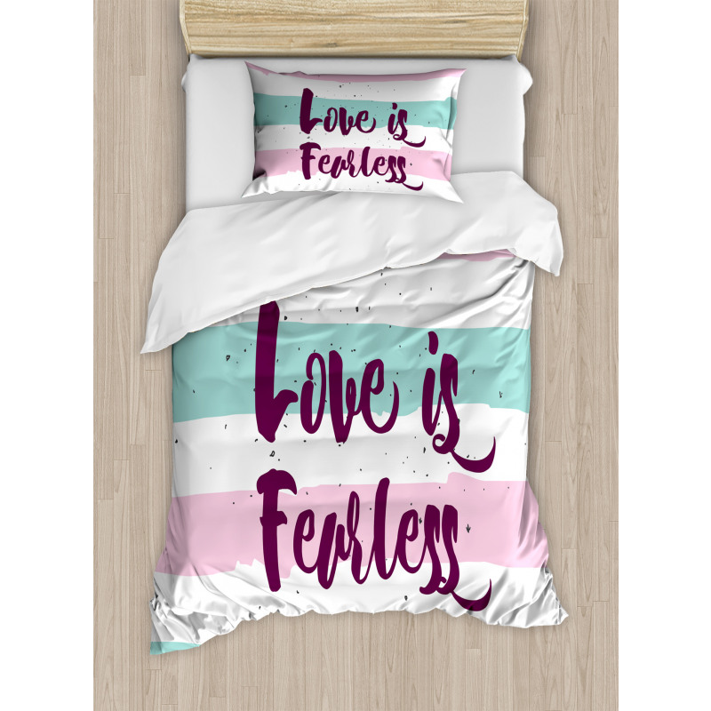 Love is Fearless Words Duvet Cover Set