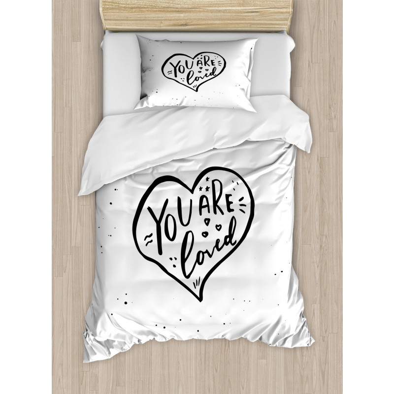 You Are Loved Heart Duvet Cover Set