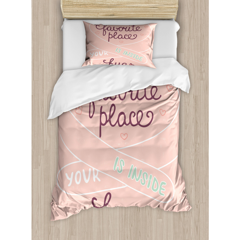 Typography with Soft Color Duvet Cover Set