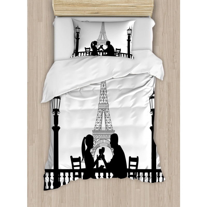 Couple in Dinner Paris Duvet Cover Set