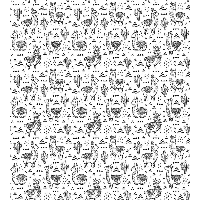 Doodle Alpaca Design Duvet Cover Set