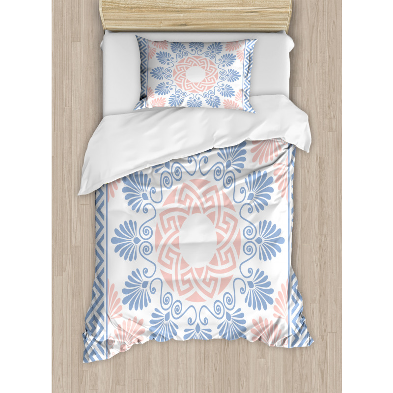 Pastel Floral Grecian Duvet Cover Set