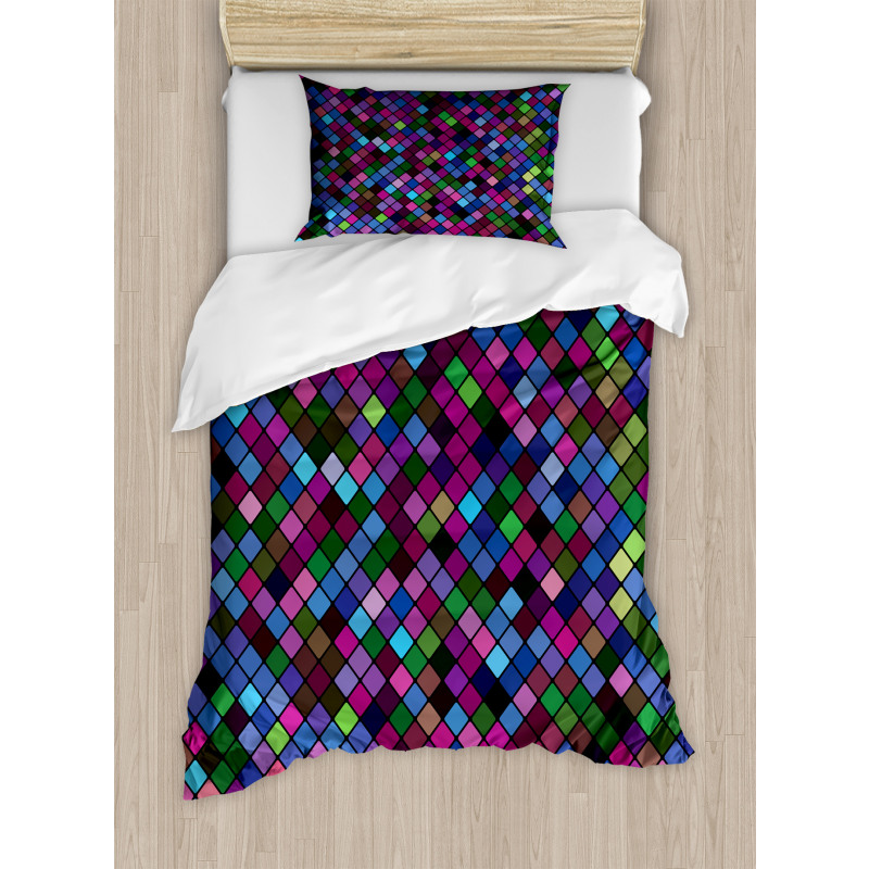 Mosaic Pixel Pattern Duvet Cover Set