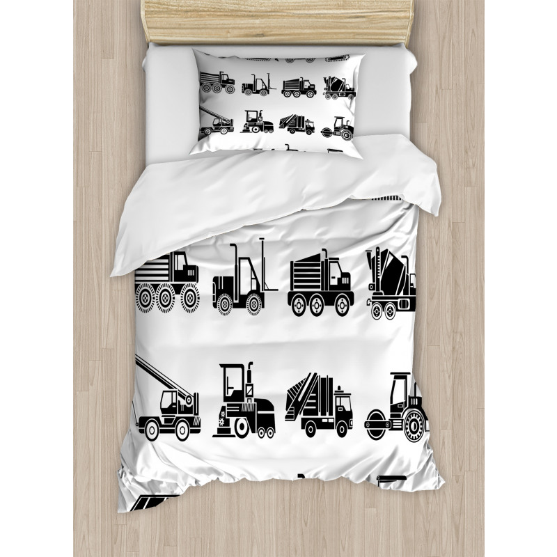 Heavy Machinery Mining Duvet Cover Set