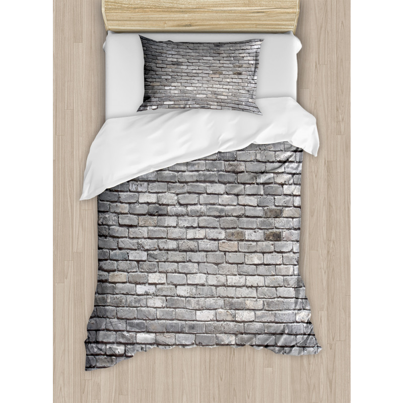 Aged Rough Brick Wall Duvet Cover Set