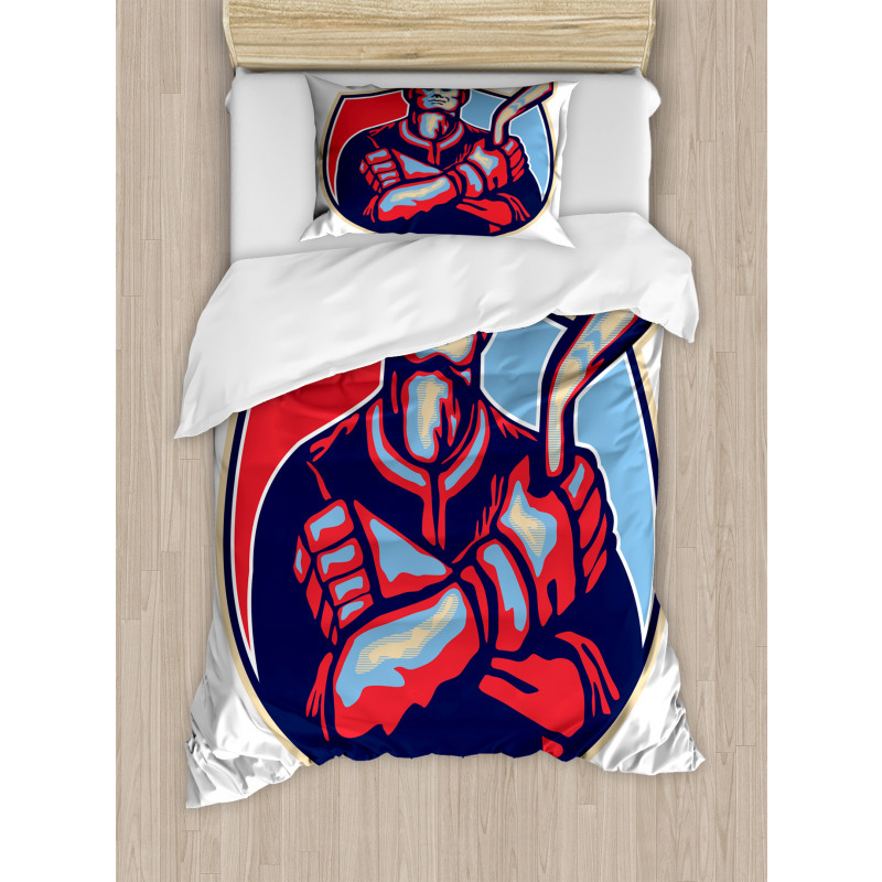 Player Holding Stick Duvet Cover Set