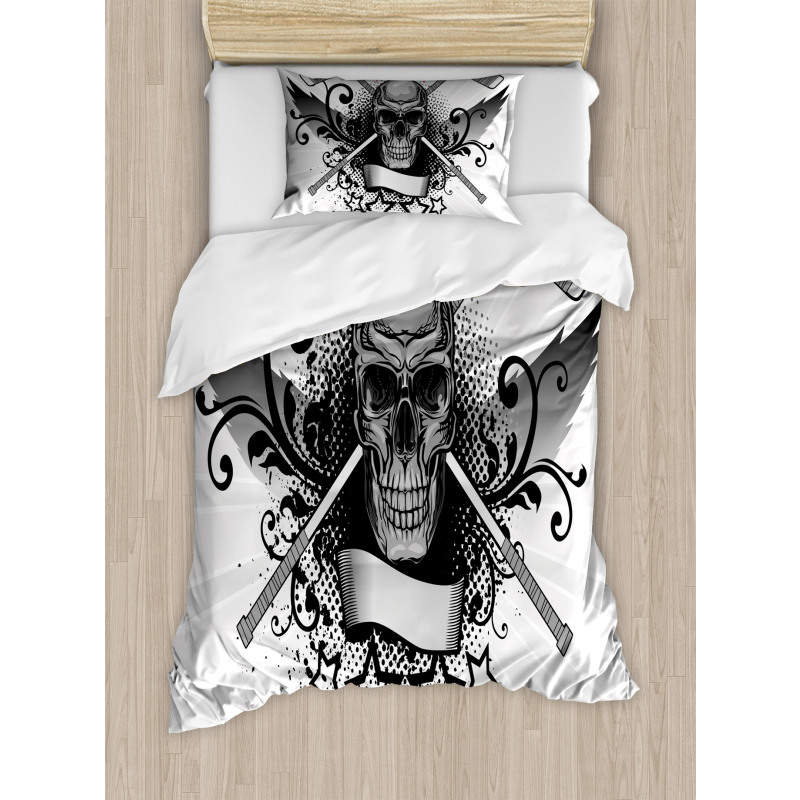 Skull with Sticks Stars Duvet Cover Set