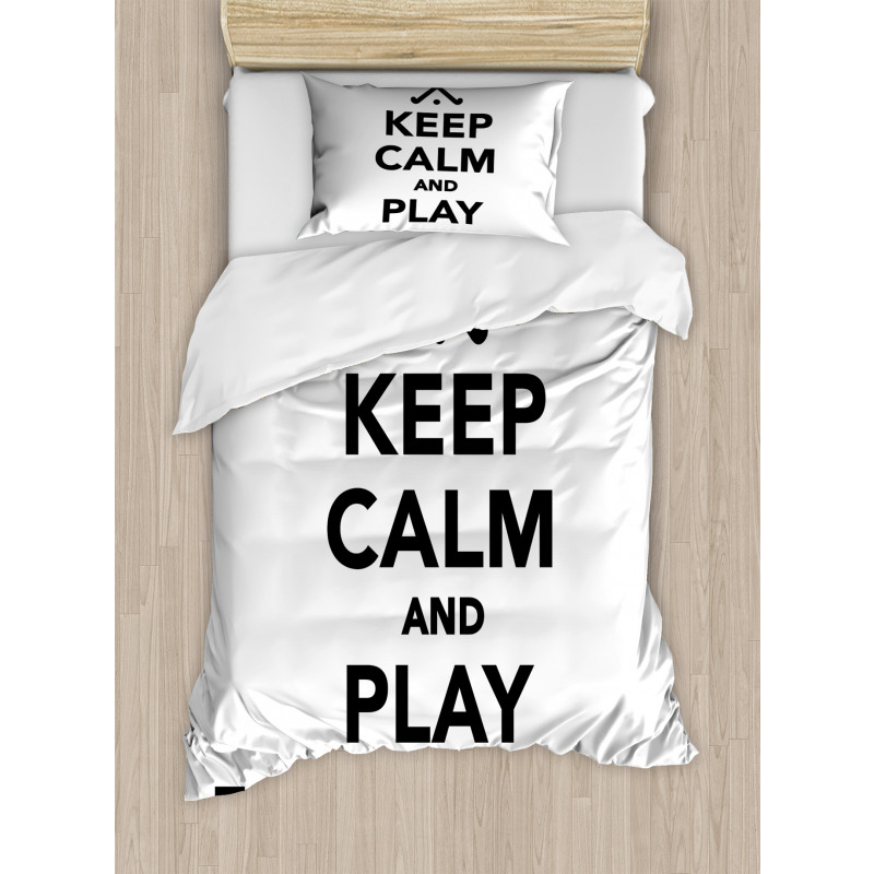 Play Fieldhockey Phrase Duvet Cover Set