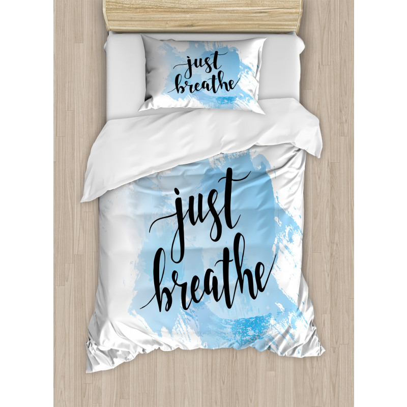 Phrase on Blue Duvet Cover Set