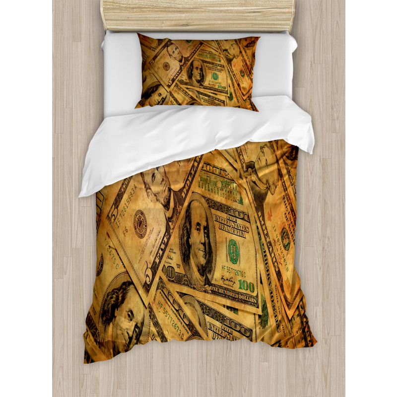 Fiver Sawbuck and C-Note Duvet Cover Set
