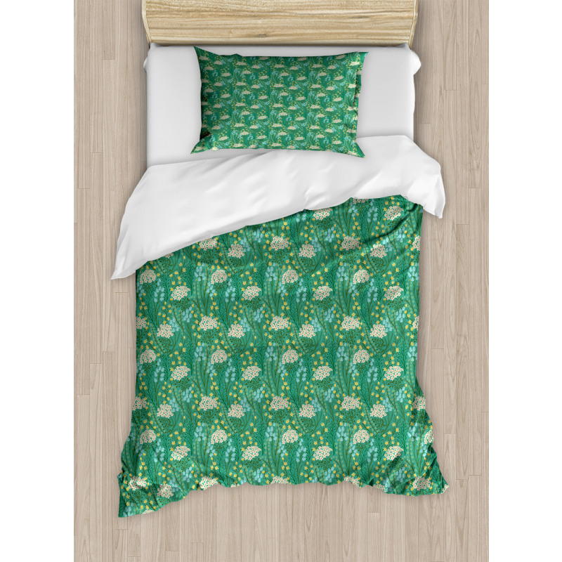 Blooming Leaves Petals Duvet Cover Set