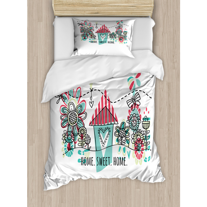 House Heart Shape Duvet Cover Set