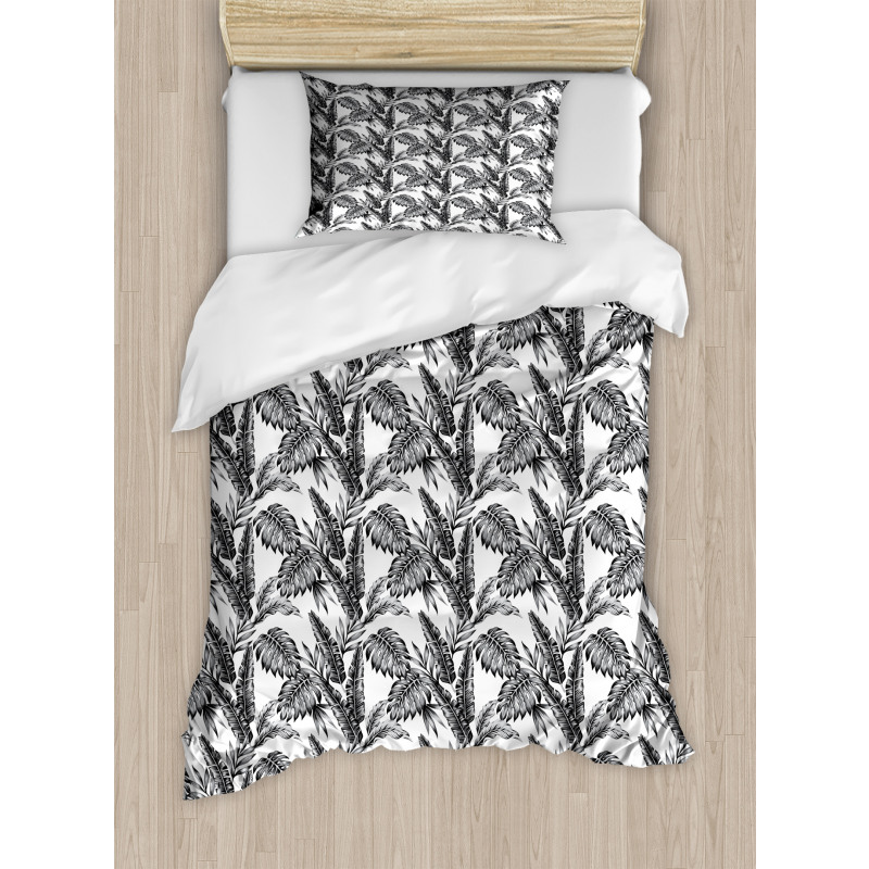 Tropical Tree Leaves Duvet Cover Set