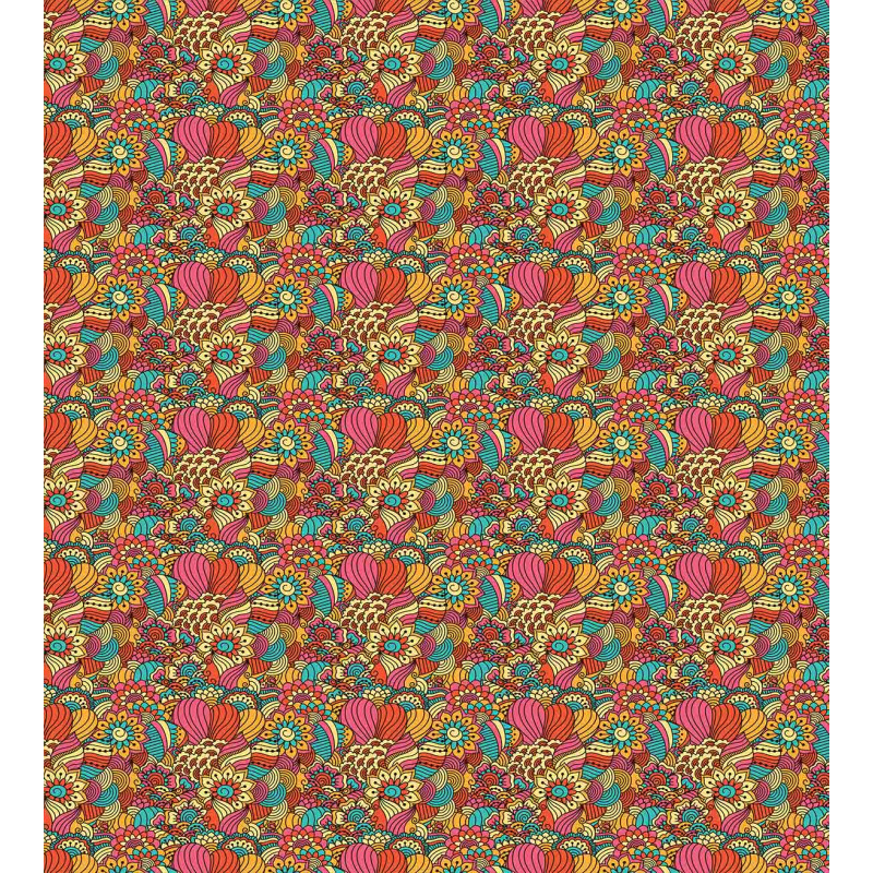 Colorful Floral Doodle Duvet Cover Set