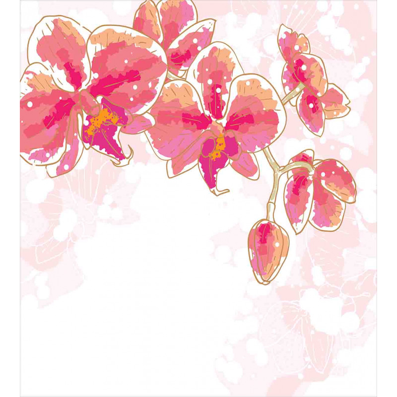 Contour Drawing Orchids Duvet Cover Set