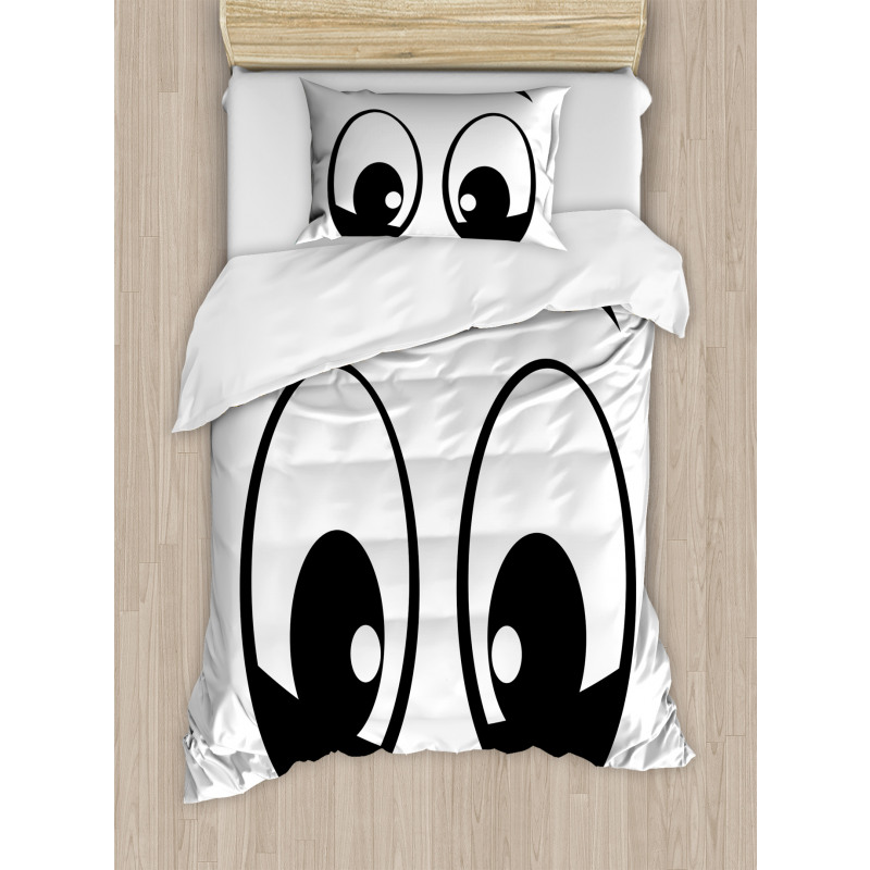 Surprised Cartoon Character Duvet Cover Set