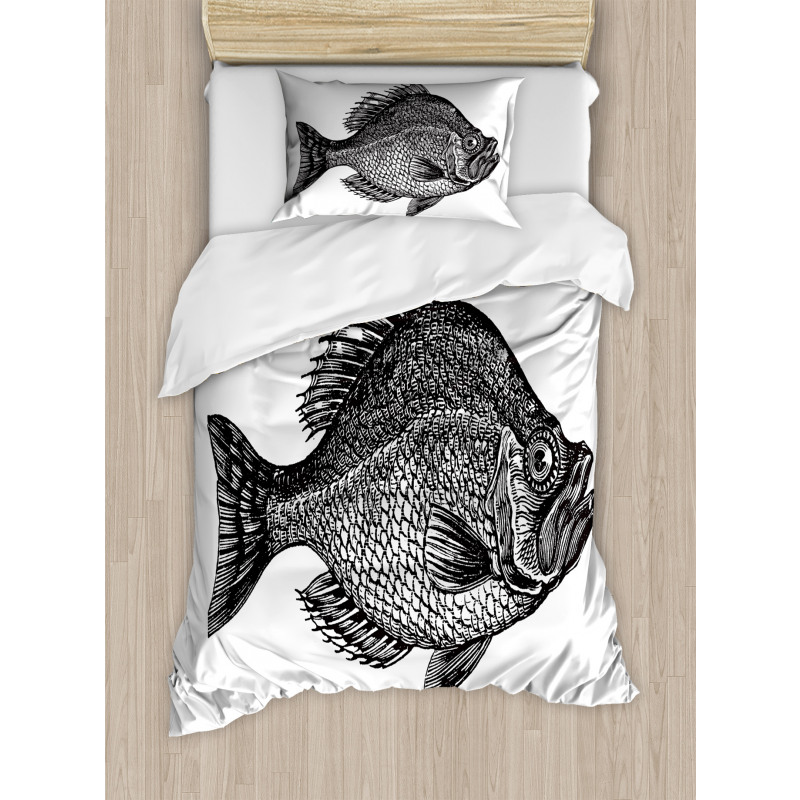 Rock Bass Black and White Duvet Cover Set