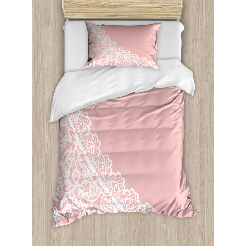 Lace Style Border Duvet Cover Set