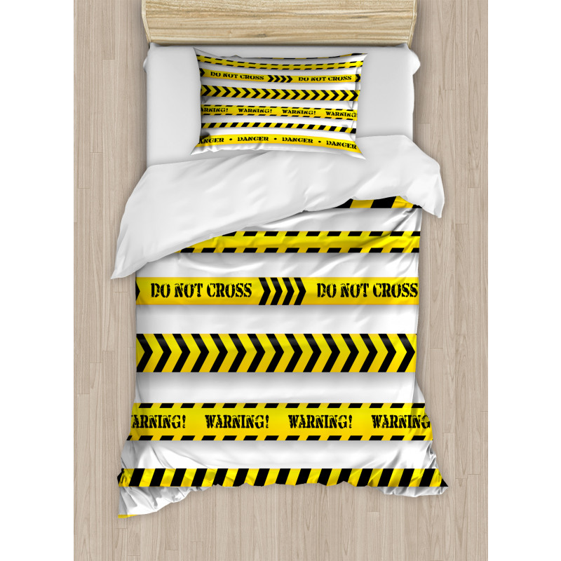 Caution Tapes Pattern Duvet Cover Set