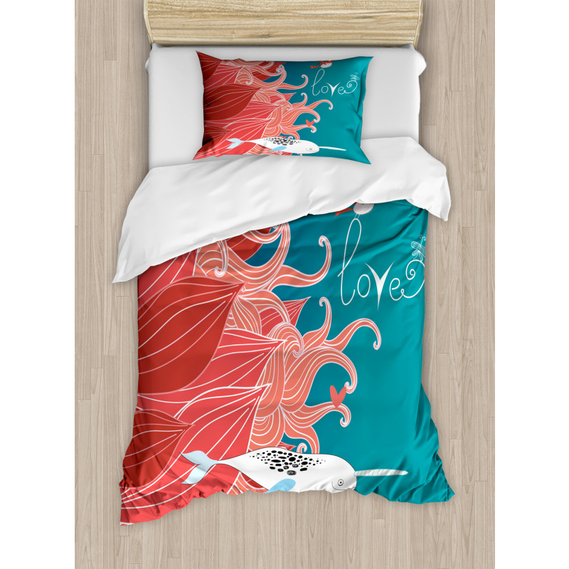 Arctic Whale and Bird Duvet Cover Set