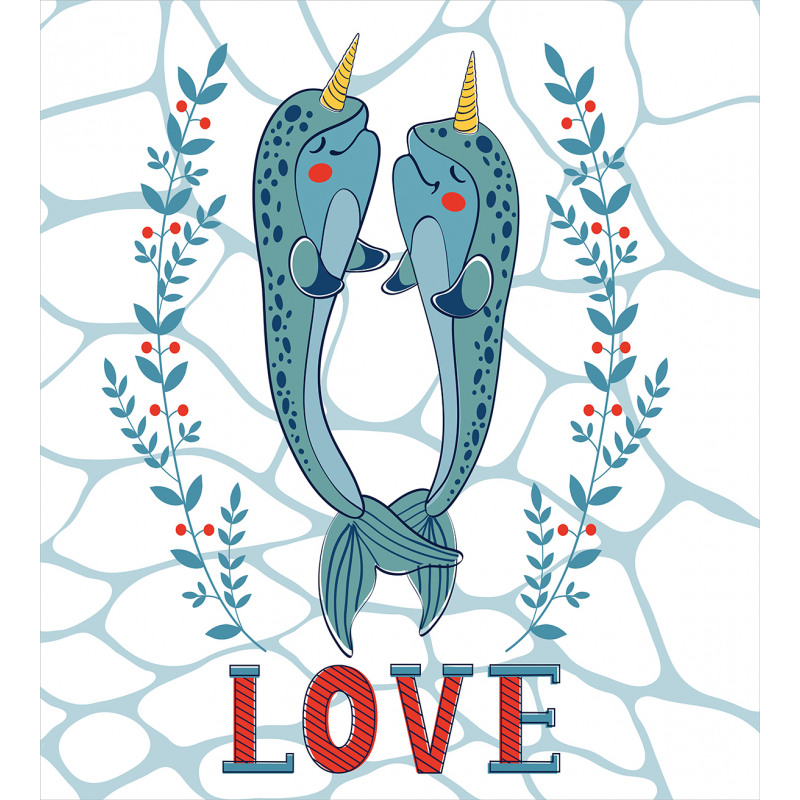 Whales in Love Design Duvet Cover Set