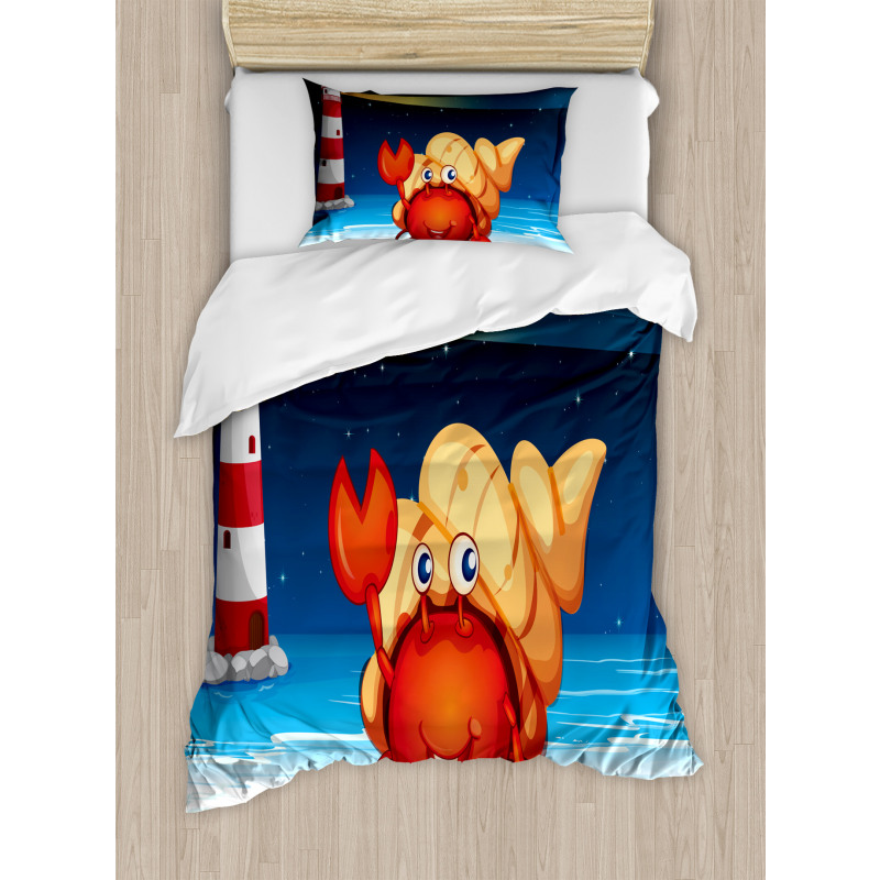 Marine Life Lighthouse Duvet Cover Set