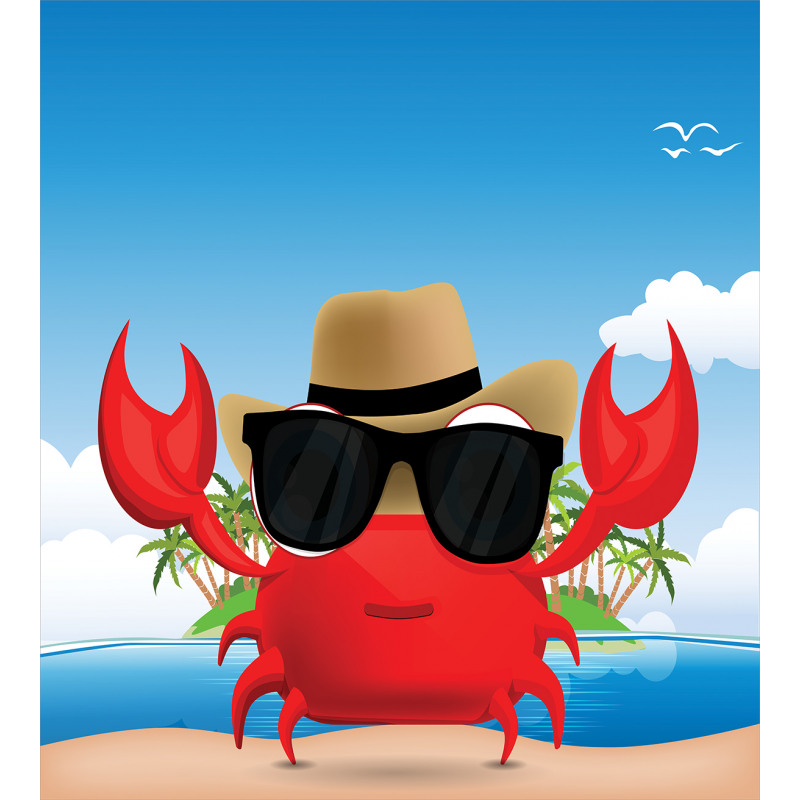 Crustacean Sunglasses Hat Duvet Cover Set