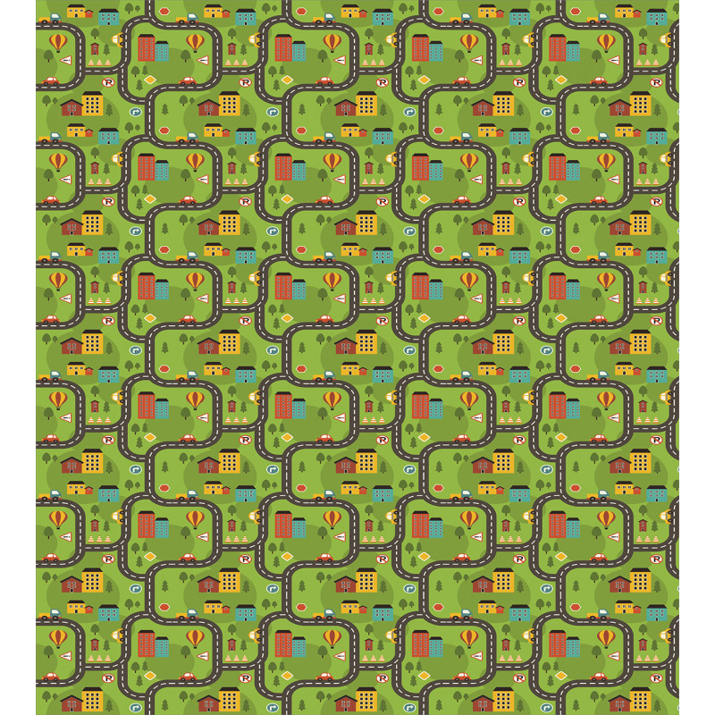 Cartoon Road Duvet Cover Set