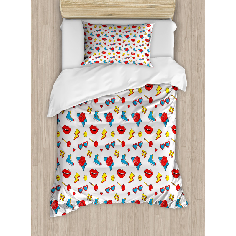 Hipster Pop Art Comics Duvet Cover Set