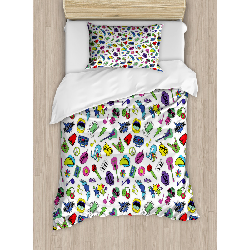 Colorful Music Themed Duvet Cover Set